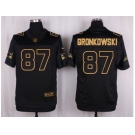 Nike New England Patriots #87 Rob Gronkowski Black Pro Line Gold Collection Jersey([Elite]