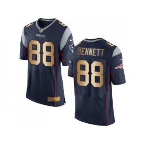 Nike New England Patriots #88 Martellus Bennett Navy Blue Team Color Men's Stitched NFL New Elite Gold Jersey