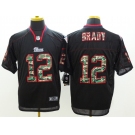 nike nfl jerseys new england patriots #12 brady black[Elite Camo Fashion]