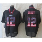 nike nfl jerseys new england patriots #12 brady black[Elite USA flag fashion]