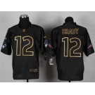 nike nfl jerseys new england patriots #12 brady black[Elite gold lettering fashion]