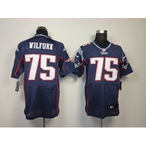 nike nfl jerseys new england patriots #75 wilfork blue[Elite]
