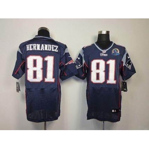 nike nfl jerseys new england patriots #81 hernandez blue[Elite 50th Patch]