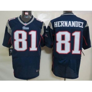 nike nfl jerseys new england patriots #81 hernandez blue[Elite]