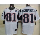 nike nfl jerseys new england patriots #81 hernandez white[Elite 50th Patch]