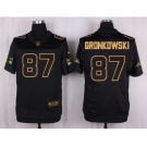 nike nfl jerseys new england patriots #87 gronkowski black gold collection[Elite]