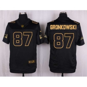 nike nfl jerseys new england patriots #87 gronkowski black gold collection[Elite]