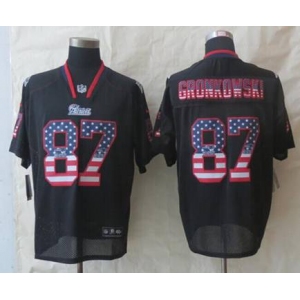 nike nfl jerseys new england patriots #87 gronkowski black[Elite USA flag fashion]