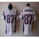 nike nfl jerseys new england patriots #87 gronkowski white[Elite 50th Patch]