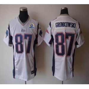 nike nfl jerseys new england patriots #87 gronkowski white[Elite 50th Patch]