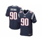 nike nfl jerseys new england patriots #90 malcom brown blue[Elite]