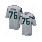 Men Nike Seattle Seahawks #76 Duane Brown Game Grey Alternate NFL Jersey