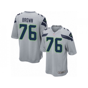 Men Nike Seattle Seahawks #76 Duane Brown Game Grey Alternate NFL Jersey