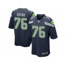 Men Nike Seattle Seahawks #76 Duane Brown Game Navy Blue Team Color NFL Jersey