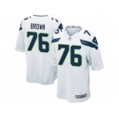 Men Nike Seattle Seahawks #76 Duane Brown Game White NFL Jersey