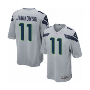 Men's Nike Seattle Seahawks #11 Sebastian Janikowski Game Grey Alternate NFL Jersey