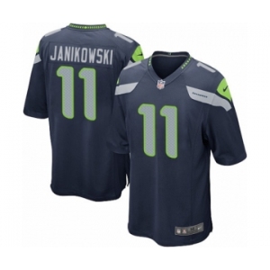 Men's Nike Seattle Seahawks #11 Sebastian Janikowski Game Navy Blue Team Color NFL Jersey