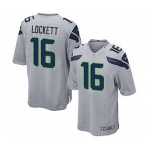 Men's Nike Seattle Seahawks #16 Tyler Lockett Game Grey Alternate NFL Jersey