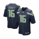 Men's Nike Seattle Seahawks #16 Tyler Lockett Game Steel Blue Team Color NFL Jersey