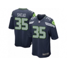 Men's Nike Seattle Seahawks #35 DeShawn Shead Game Steel Blue Team Color NFL Jersey