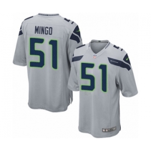 Men's Nike Seattle Seahawks #51 Barkevious Mingo Game Grey Alternate NFL Jersey