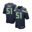 Men's Nike Seattle Seahawks #51 Barkevious Mingo Game Navy Blue Team Color NFL Jersey