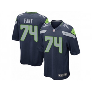 Men's Nike Seattle Seahawks #74 George Fant Game Steel Blue Team Color NFL Jersey