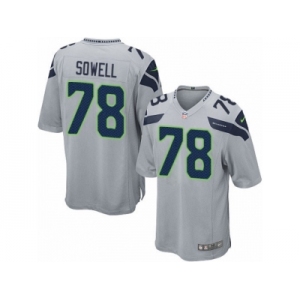 Men's Nike Seattle Seahawks #78 Bradley Sowell Game Grey Alternate NFL Jersey
