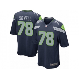 Men's Nike Seattle Seahawks #78 Bradley Sowell Game Steel Blue Team Color NFL Jersey