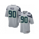 Men's Nike Seattle Seahawks #90 Jarran Reed Game Grey Alternate NFL Jersey