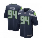 Men's Nike Seattle Seahawks #94 Rasheem Green Game Navy Blue Team Color NFL Jersey