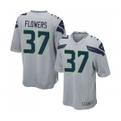 Men's Seattle Seahawks #37 Tre Flowers Game Grey Alternate Football Jersey