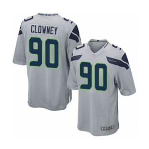 Men's Seattle Seahawks #90 Jadeveon Clowney Game Grey Alternate Football Jersey