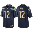 Nike Seattle Seahawks #12 12th Fan 2016 Christmas Navy Golden Men's NFL Game Special Edition Jersey