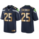 Nike Seattle Seahawks #25 Richard Sherman 2016 Christmas Navy Golden Men's NFL Game Special Edition Jersey