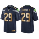 Nike Seattle Seahawks #29 Earl Thomas III 2016 Christmas Navy Golden Men's NFL Game Special Edition Jersey