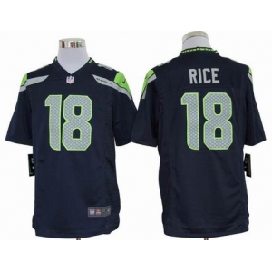 nike nfl jerseys seattle seahawks #18 rice blue[game]