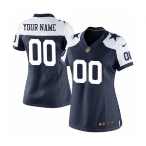 Women Nike Nfl Jerseys Dallas Cowboys Customized Thankgivings Blue Jersey