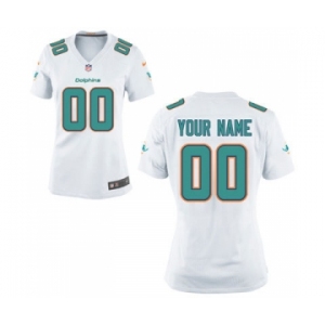 Women Nike Nfl Jerseys Miami Dolphins Customized White Jersey
