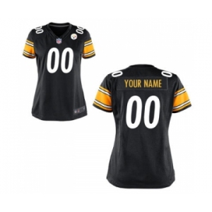 Women Nike Nfl Jerseys Pittsburgh Steelers Customized Black Jersey