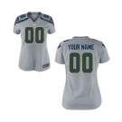 Women Nike Nfl Jerseys Seattle Seahawks Customized Grey Jersey