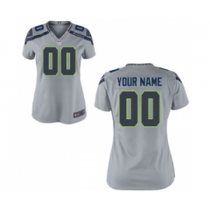 Women Nike Nfl Jerseys Seattle Seahawks Customized Grey Jersey