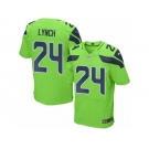 Men Nike Seattle Seahawks #24 Marshawn Lynch Elite Green Rush NFL Jerseys