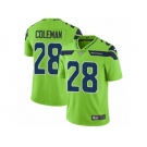 Men Nike Seattle Seahawks #28 Justin Coleman Elite Green Rush Vapor Untouchable NFL Jersey