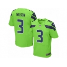 Men Nike Seattle Seahawks #3 Russell Wilson Elite Green Rush NFL Jerseys