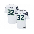 Men Nike Seattle Seahawks #32 Chris Carson Elite White NFL Jersey