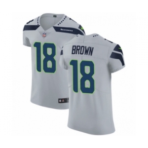 Men's Nike Seattle Seahawks #18 Jaron Brown Grey Alternate Vapor Untouchable Elite Player NFL Jersey