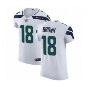 Men's Nike Seattle Seahawks #18 Jaron Brown White Vapor Untouchable Elite Player NFL Jersey