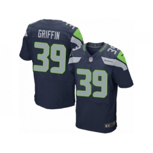 Men's Nike Seattle Seahawks #39 Shaquill Griffin Elite Steel Blue Team Color NFL Jersey