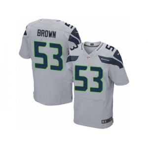 Men's Nike Seattle Seahawks #53 Arthur Brown Elite Grey Alternate NFL Jersey